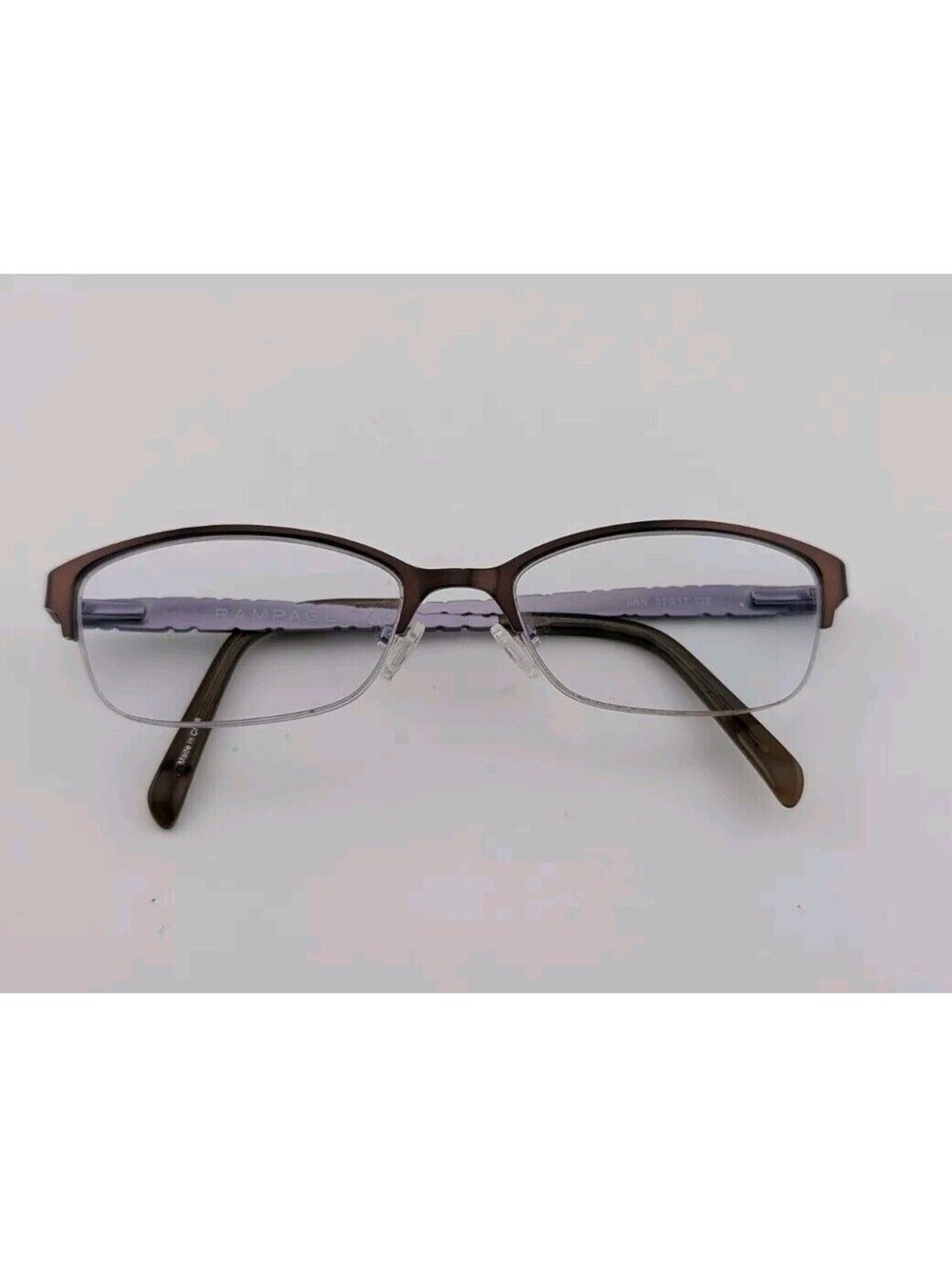 Rampage Purple Brown Metal Frame Glasses Half Rim Frames Y2k Thin R174 Brn
